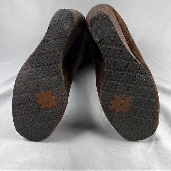 Sam Edelman Alabama Suede Brown Studded Knee High Wedge Boots 7.5 - Picture 6 of 10